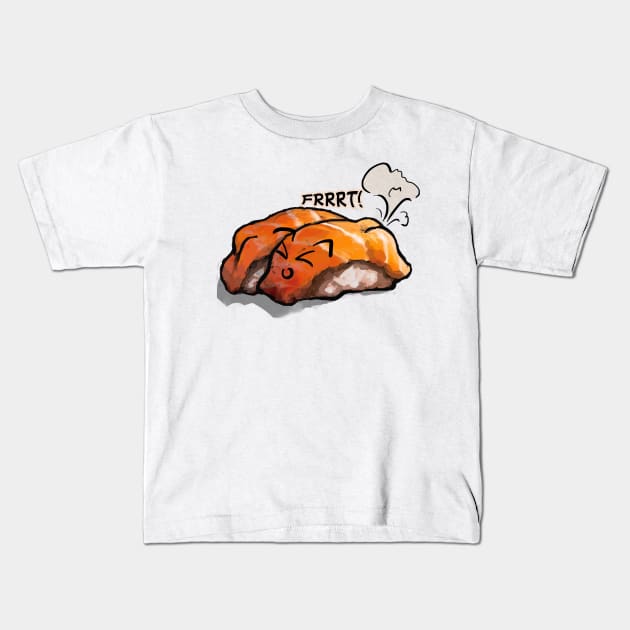 Kawaii Sushi Fart Kids T-Shirt by Area31Studios